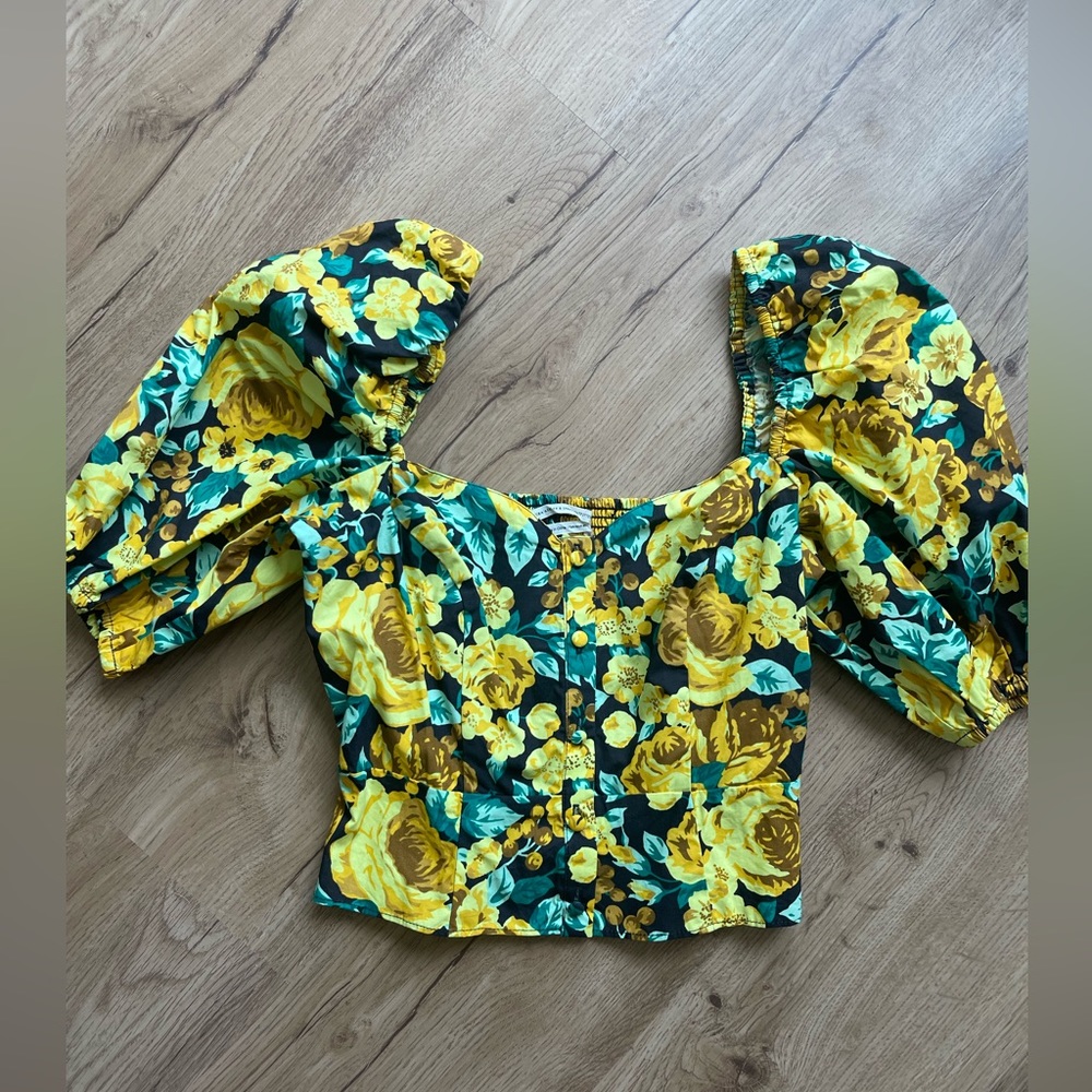 Urban Outfitters Yellow Floral Blouse